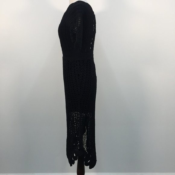 NWT Alice McCall Black Short Sleeve Crochet Loop Maxi Dress - Picture 2 of 8